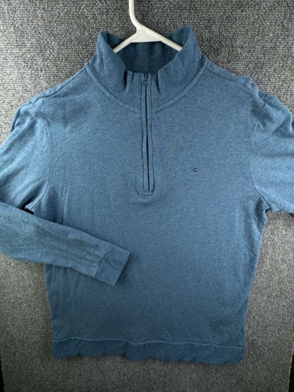 Criquet Men Large 1/4 Zip Long Sleeve Sweater Pullover Fleece Inside All Cotton